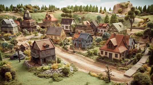 3d 村庄景观模型