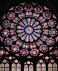 欧洲舞会背景图片_巴黎圣母院的玫瑰窗