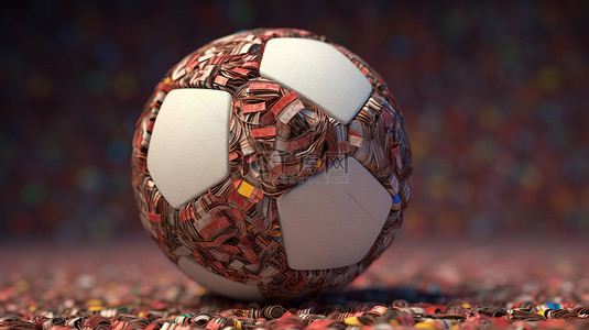 足球纹理 3d 渲染为“新闻”词