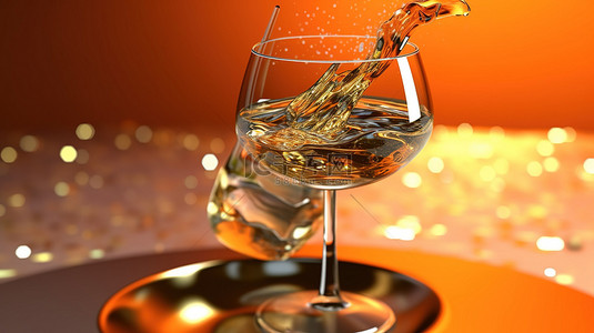 高清饮料背景图片_节日香槟饮料的 3d 插图