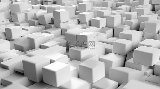 微信首图浅色背景图片_组 3d 渲染中关闭白色块的抽象插图