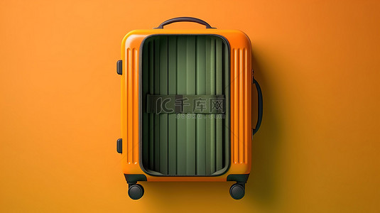独立公司背景图片_上面的平躺手提箱的独立 3D 插图非常适合旅行横幅