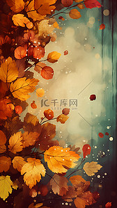 漂浮的落叶背景图片_秋天落叶绿色
