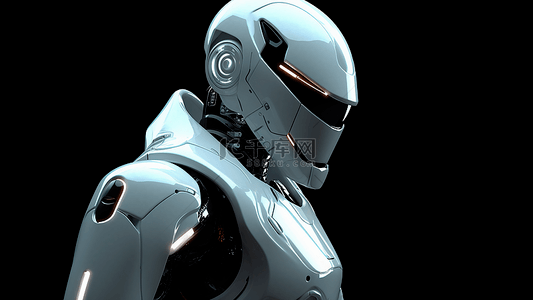 机器人白色金属机械人背景