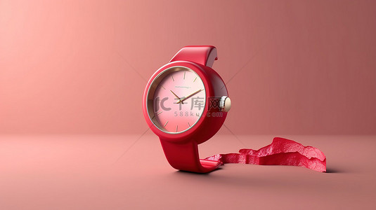 女式口红背景图片_3D 渲染的永恒美丽口红手表