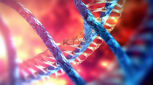 DNA 基因螺旋分子结构的 3d 插图