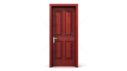 房门锁背景图片_使用 3D 渲染技术创建的隔离白色背景门