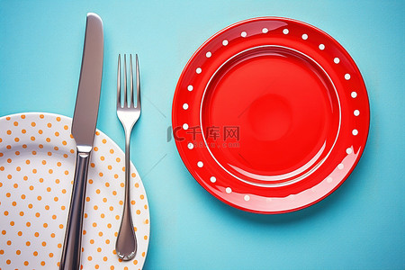 盘子背景图片_盘子布上有几个盘子和一把叉子