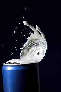 白色啤酒泡沫背景图片_白色泡沫从一个大罐子的顶部冒出来