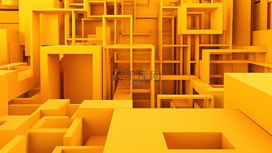 几何背景名片背景图片_抽象黄色几何 3d 渲染中的名片和网站横幅