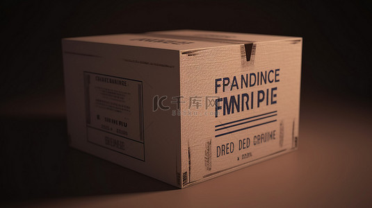 纸箱打包背景图片_法国制造的纸板箱 3D 渲染