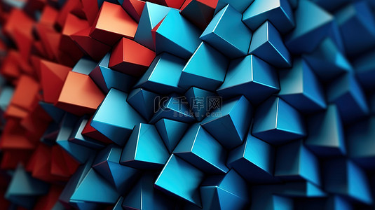 图案说明背景图片_3D 渲染中说明的三角形挤压的抽象背景