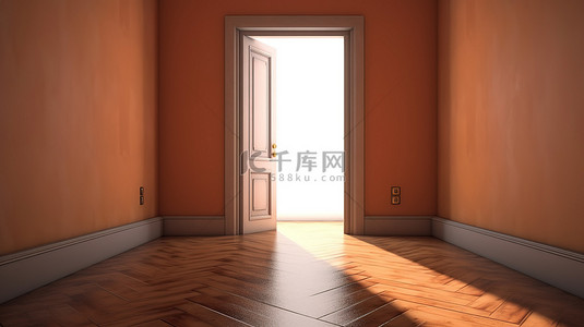 房屋安全背景图片_走廊关上门的插画