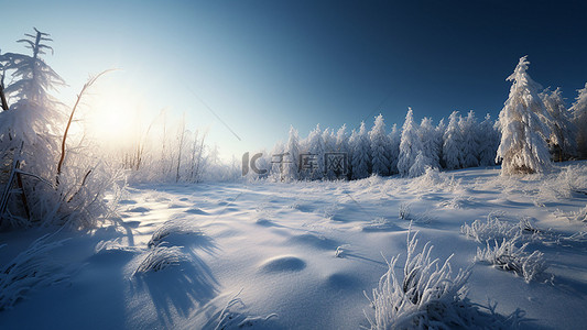 冬天白色雪地