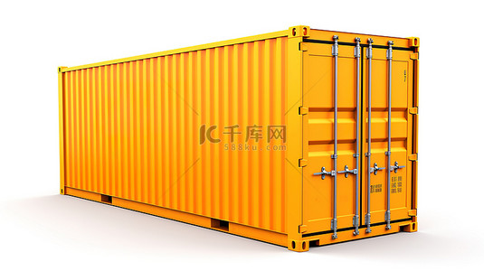 白色背景隔离货物集装箱一箱通过 3D 渲染的货船运输的进出口货物