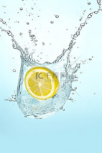 水中柠檬背景图片_水中柠檬无框帆布印刷