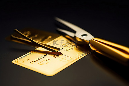 用剪刀剪开一张金信用卡