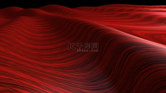 复古木纹背景图片_带有红色曲线的高质量 3d 渲染木材纹理