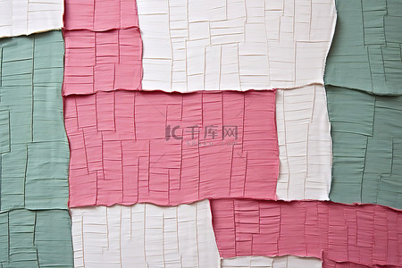 棉质背景图片_带有几何面板的棉质拼布