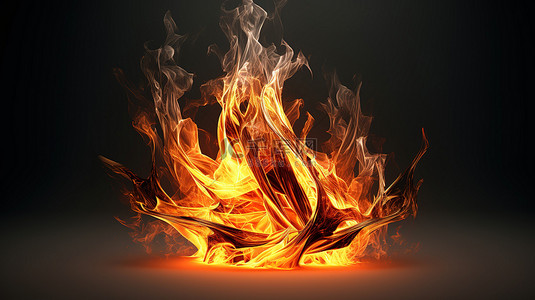 篝火做饭背景图片_火热设计的 3D 插图