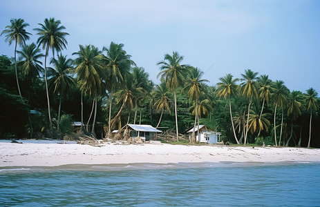 旅游热带背景图片_一个被包围的海滩岛