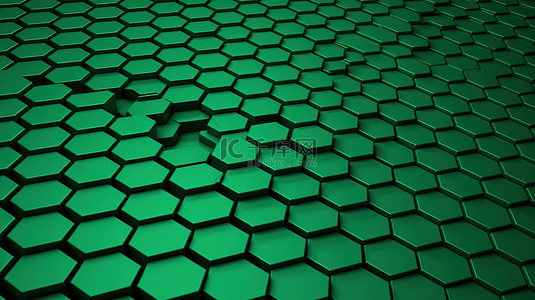 马赛克背景背景图片_蜂巢概念 3d 插图，由马赛克背景上的六角形构成的郁郁葱葱的绿色蜂窝