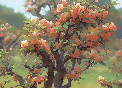 树上的梨背景图片_梨树上的花蕾开始绽放
