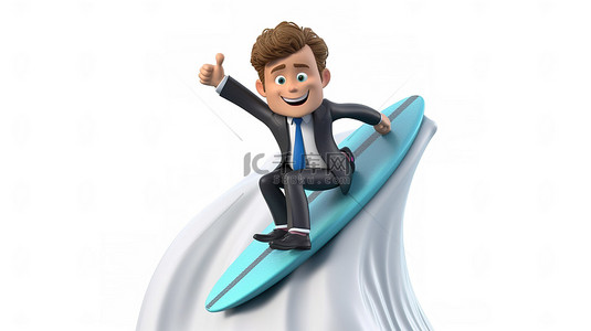 男士人物背景图片_冒险的 3D 商业人物乘风破浪