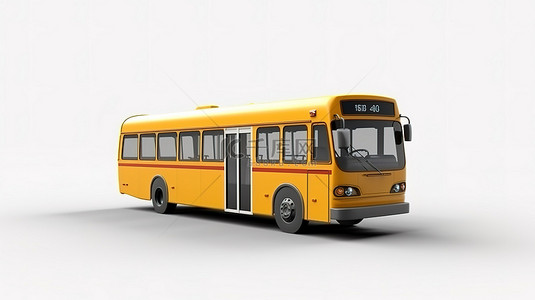 城市客运巴士模板的 3D 插图