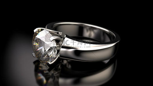 婚姻象征戒指与钻石 3d 渲染