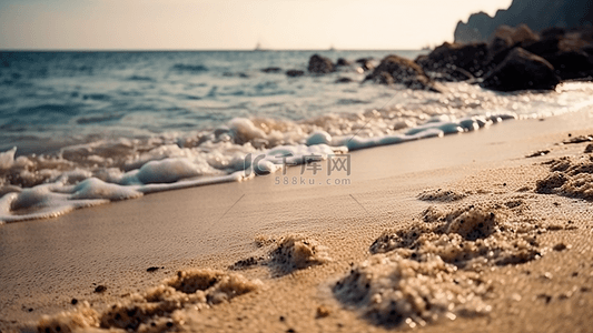 夏天沙滩大海背景图片_旅游风景沙滩背景