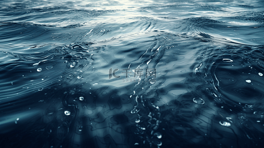 蓝色透明水珠背景图片_水水波水纹水花水面背景