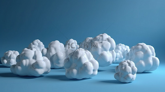 声音背景背景图片_产品拍摄蓝色背景与 3d 渲染云