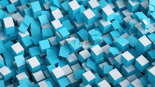 卡片蓝色名片背景图片_蓝色背景 3D 渲染品牌演示，具有多个水平名片模型