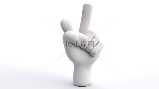 卡通ok背景图片_卡通风格 3D 渲染一只手在清晰的白色背景下显示“ok”标志