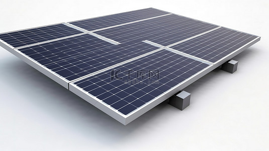 促进背景图片_太阳能电池板通过光伏电池发电的独立 3D 渲染，促进绿色能源和可持续发展