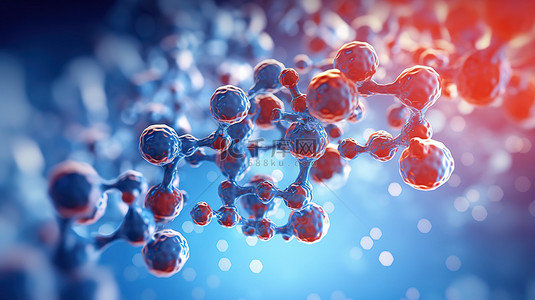 生物学和医学科学背景下分子插图的 3D 渲染