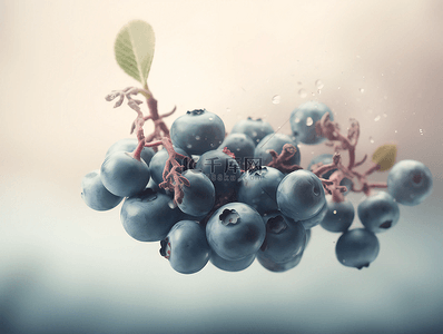 有机简约背景图片_蓝莓新鲜水果摄影广告背景