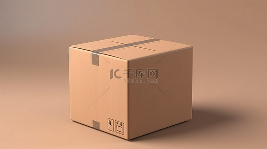 .包裹背景图片_纸板箱内有空白空间的送货包裹的 3D 渲染