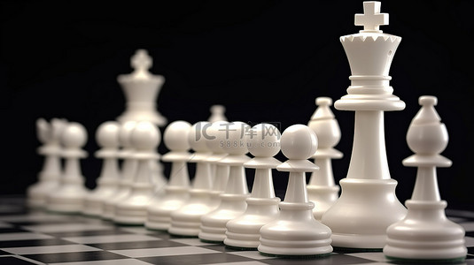 棋子背景图片_3d 白色西洋棋棋子棋子和国王棋子
