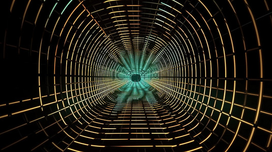 中心几何背景图片_令人着迷的 4k 超高清品质隧道 3D 插图，具有辐射中心