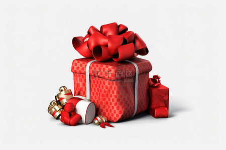 圣诞礼物包装装饰圣诞红色