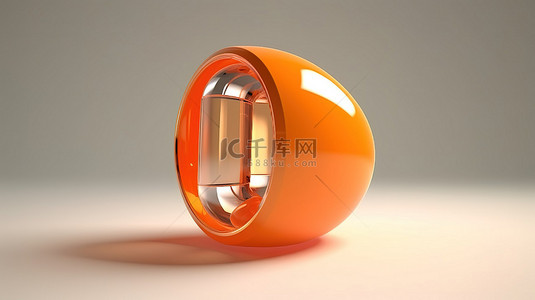 橙色胶囊形状的药丸的 3d 渲染
