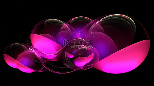 深粉色背景背景背景图片_黑色背景与弄脏的粉色和淡紫色 3d 球体