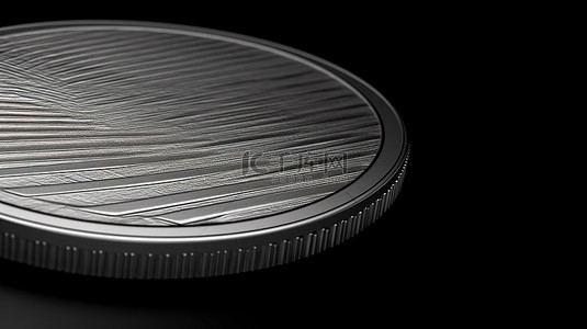 银币背景背景图片_3D 渲染金属纹理空白模板，用于侧向银币或奖牌
