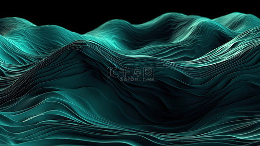 抽象流动的波浪 3d 渲染背景