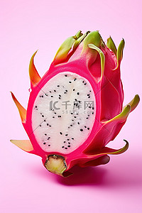 火龙果logo背景图片_粉红色背景中的火龙果