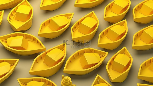 企业战略管理背景图片_从顶部黄船观看通往成功的 3D 插图渲染