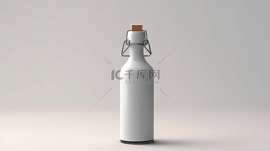 品牌推广方案背景图片_用于空瓶品牌推广的弹出颈挂标签的 3D 渲染