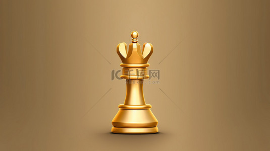 国际象棋标志背景图片_标志性的国际象棋国王 3D 渲染的社交媒体图标，哑光金板上带有金色符号